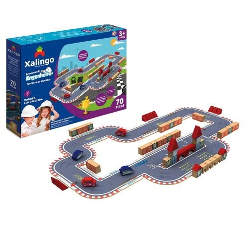 BRINCANDO DE ENGENHEIRO CIRCUITO DE CORRIDA 70 PÇS